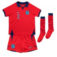 Echipament fotbal Anglia Kyle Walker #2 Tricou Deplasare Mondial 2022 pentru copii maneca scurta (+ Pantaloni scurti)